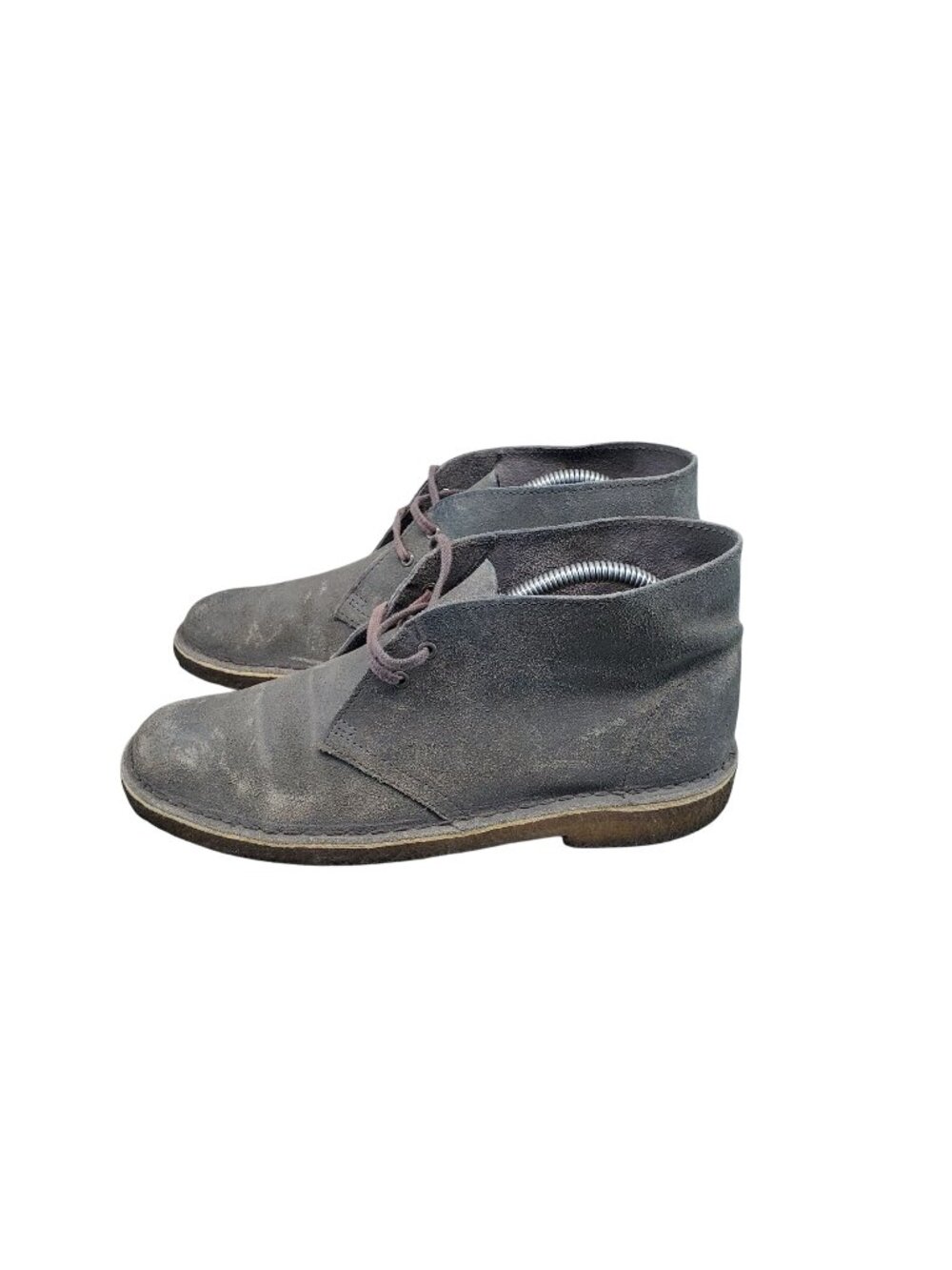 Clarks Shoes Mens Size 9 Originals Gray Suede Chukka Desert Boots *Read*